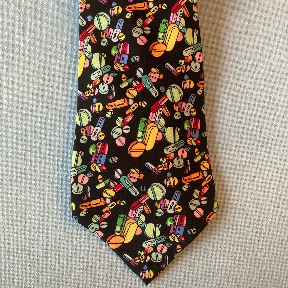 Vintage Nicole Miller Pharmaceutical/Pills Silk Tie